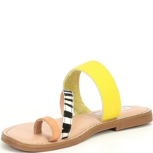 Chelsea & Violet Bling Zebra Haircalf Toe Ring Sandals - Picture 4 of 4